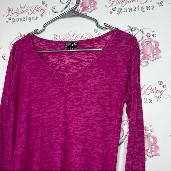 F&F activewear top lightweight rutched on sides cinching size USA 6.πππ - Picture 6 of 8